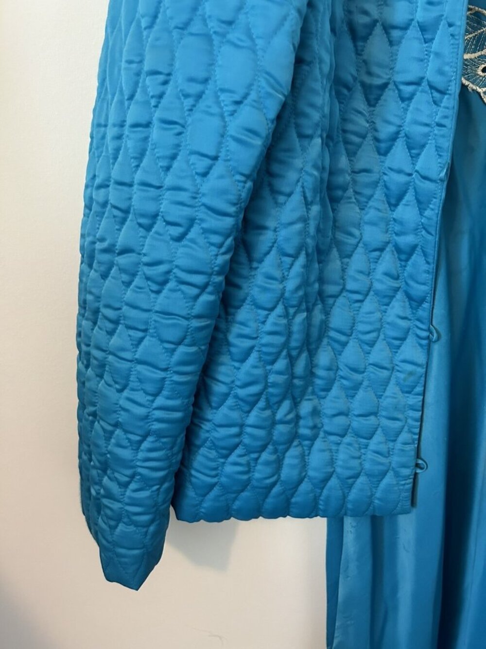 MISS DIOR Nightgown Set Blue Green Jacket Sz. M Pajamas Medium Set Dress Vintage - Picture 7 of 16